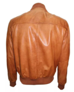 Men Casual Tan Brown Bomber Jacket - Image 4