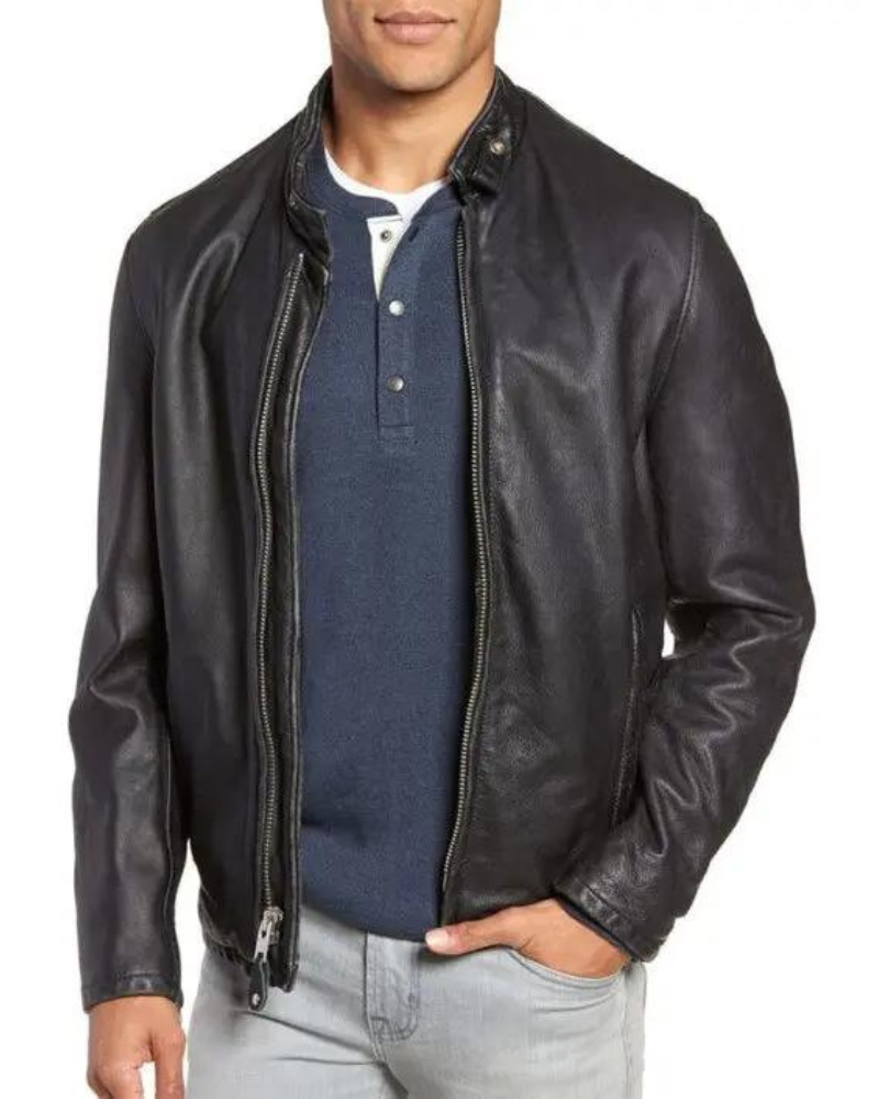 Cowhide Leather Mens Vintage Jacket 1