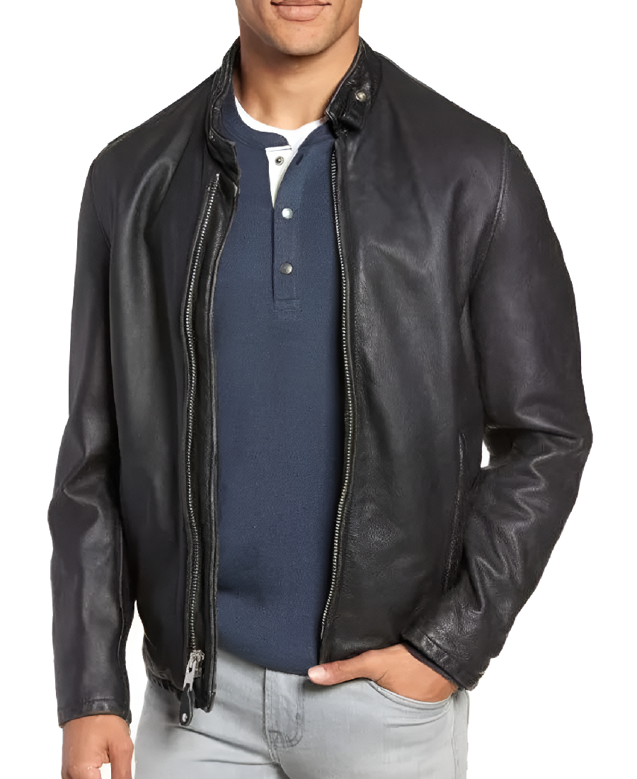 Cowhide Leather Mens Vintage Jacket