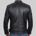 David Black Moto Cafe Racer Biker Leather Jacket - Image 3
