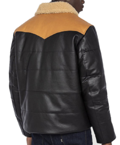 Hardy B-3 Shearling Black Leather Aviator Jacket Back