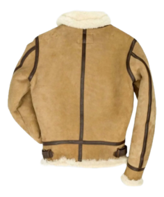 Jake B-3 Shearling Brown Leather Aviator Jacket Back