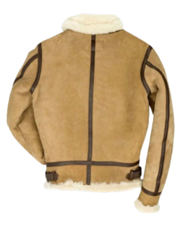 Jake B-3 Shearling Brown Leather Aviator Jacket Back