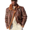 James Men’s Brown B-3 Bomber Leather Jacket
