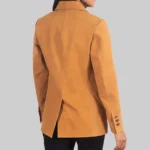 Jenna Women’s Brown Leather Blazer - Image 4