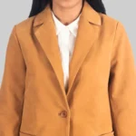 Jenna Women’s Brown Leather Blazer - Image 5