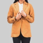 Jenna Women’s Brown Leather Blazer