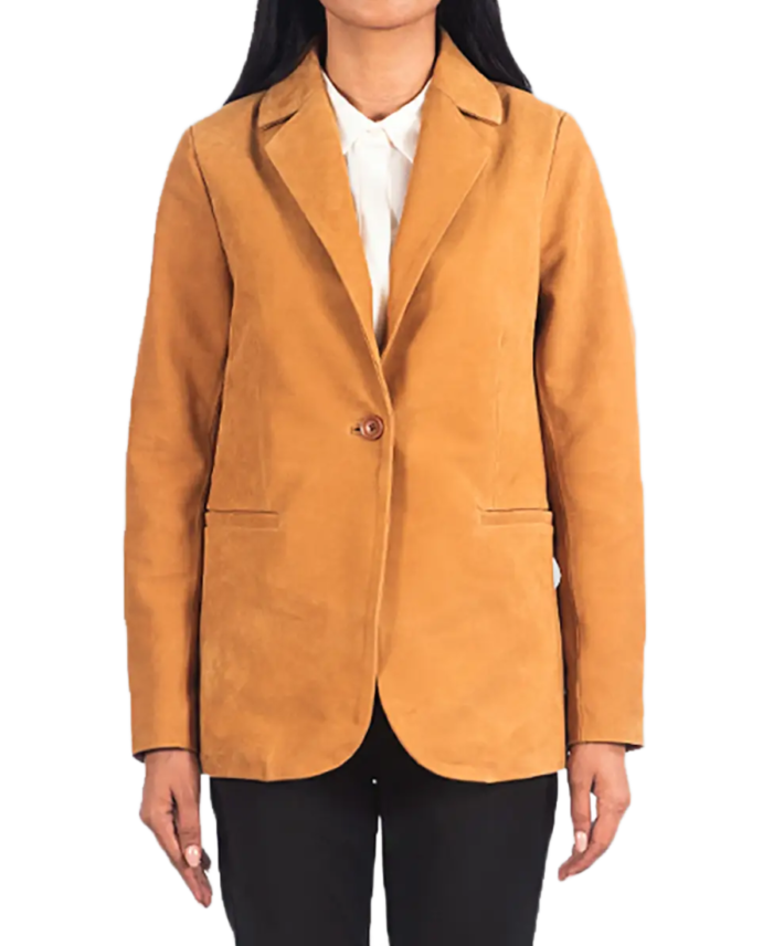 Jenna Women’s Brown Suede Blazer - Image 3