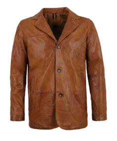 Major Men’s Vintage Brown Leather Blazer
