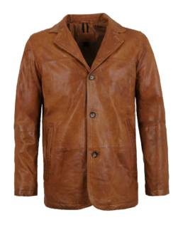 Major Men’s Vintage Brown Leather Blazer