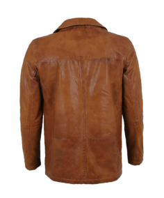 Major Men’s Vintage Brown Leather Blazer Back