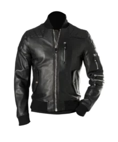 Black Leather Bomber Jacket - Trendy Leather Jacket