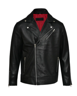 Men Classic Biker Leather Jacket