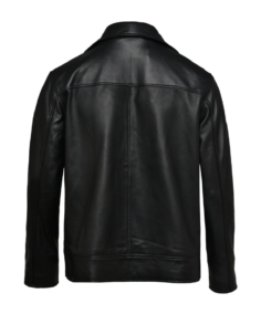 Men Classic Biker Leather Jacket Back