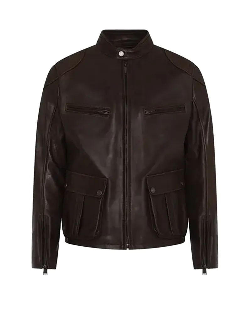 Men Classic Cafe Racer Leather Jacket Men Classic Cafe Racer Leather Jacket - Trendy Leather Jackets