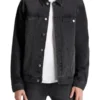 Men Lightweight Black Trucker Jacket