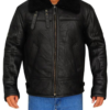 Mens B3 Aviator Bomber Black Leather Jacket