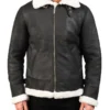 Men’s Black Distressed Aviator Leather Jacket