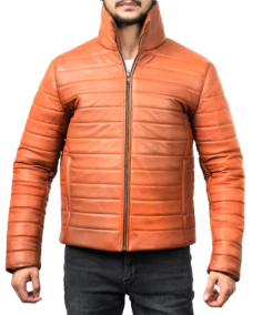 Men’s Brown Puffer Hooded Jacket