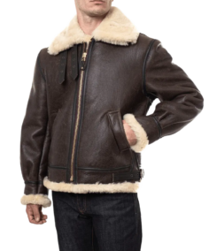 Men’s Brown Shearling B3 Bomber Jacket