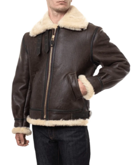 Men’s Brown Shearling B3 Bomber Jacket