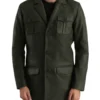 Men’s Dark Green Leather Blazer