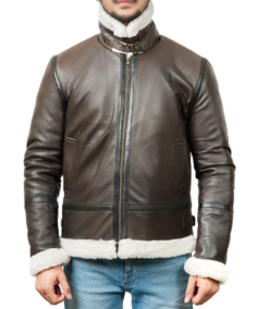 Men’s Dark Brown B-3 Aviator Leather Jacket