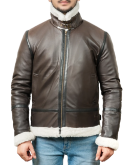 Men’s Dark Brown B-3 Aviator Leather Jacket