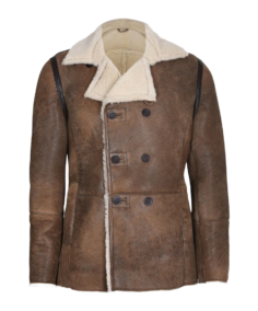 Men’s Distressed Brown Aviator Leather Jacket