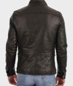 Men’s Four Pocket Black Biker Leather Jacket - Image 2