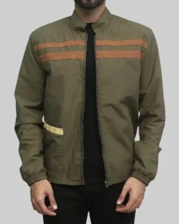 Men’s Green Cotton Miller Jacket Side