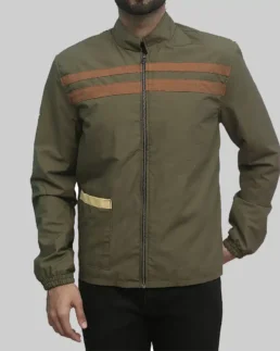 Men’s Green Cotton Miller Jacket Front - Trendy Leather Jackets