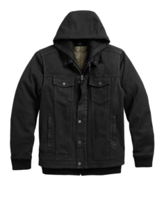 Men’s Motorcycle 3 In 1 Black Denim Jacket