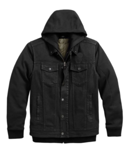 Men’s Motorcycle 3 In 1 Black Denim Jacket