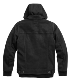 Men’s Motorcycle 3 In 1 Black Denim Jacket Back