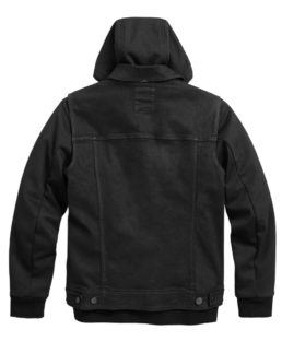 Men’s Motorcycle 3 In 1 Black Denim Jacket Back