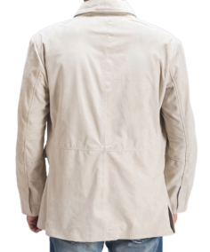 Men’s Off White Suede Blazer Back