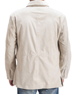 Men’s Off White Suede Blazer Back
