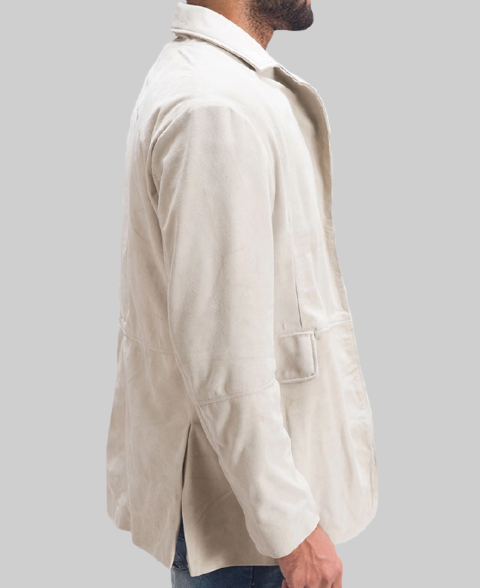 Men’s Off White Suede Blazer Side