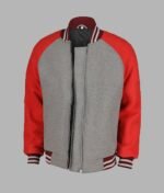 Men’s Red and Grey Varsity Jacket - Image 2