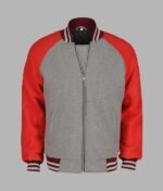 Men’s Red and Grey Varsity Jacket - Image 3