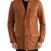 Men’s Tan Brown Leather Blazer