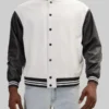 Men’s White and Black Varsity Jacket