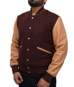 Men’s Stylish Brown Varsity Jacket