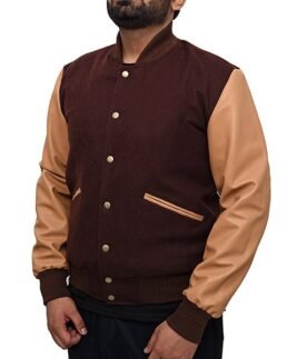 Men’s Stylish Brown Varsity Jacket