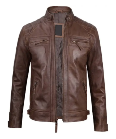 Chocolate Brown Cafe Racer Motorcycle Jacket - Trendy Leather Jackets