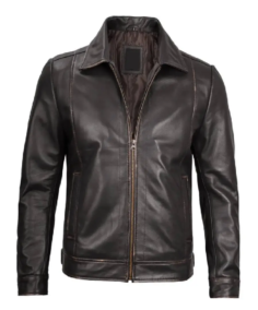 Shop The Mens Casual Dark Brown Leather Jacket - Trendy Leather Jackets
