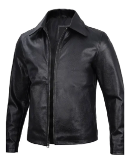 Shop The Mens Black Harrington Cowhide Leather Jacket - Trendy Leather Jackets