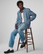 Shop The Nash Denim Bomber Leather Jacket - Trendy Leather Jackets