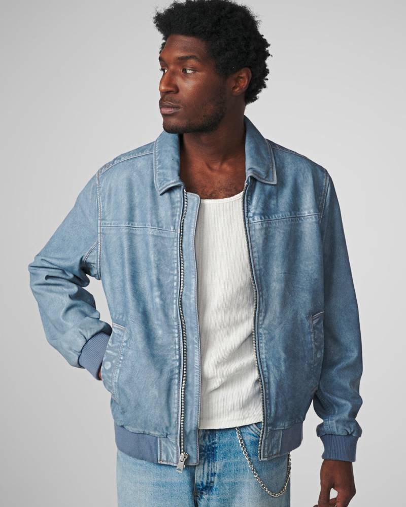 Nash Denim Bomber Leather Jacket Nash Denim Bomber Leather Jacket - Trendy Leather Jackets